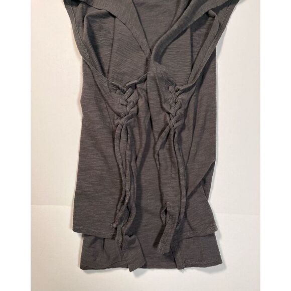 Lucky Brand KISS Band Tank Glitter Lettering Star Tank Side Tie Grey Size Large - Picture 6 of 10